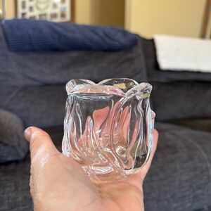 24% crystal floral tulip shape candle holder home decor classic votive style